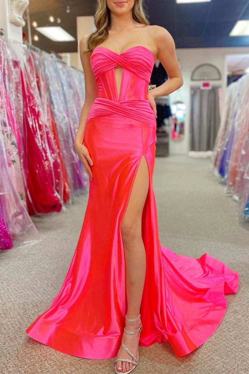Brylee| Sweetheart Satin Mermaid Long Prom Dress