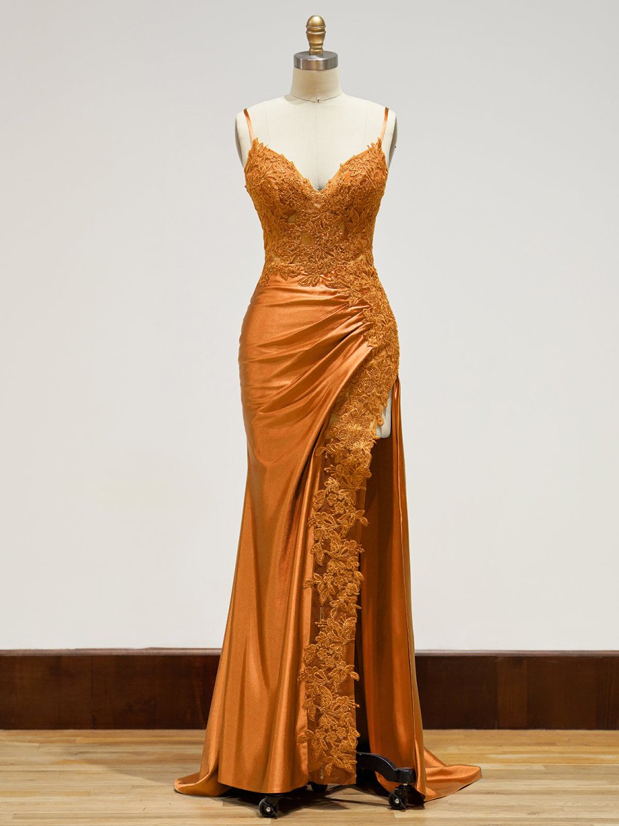 Beatrice | Sheath Black Long Appliques Prom Dress