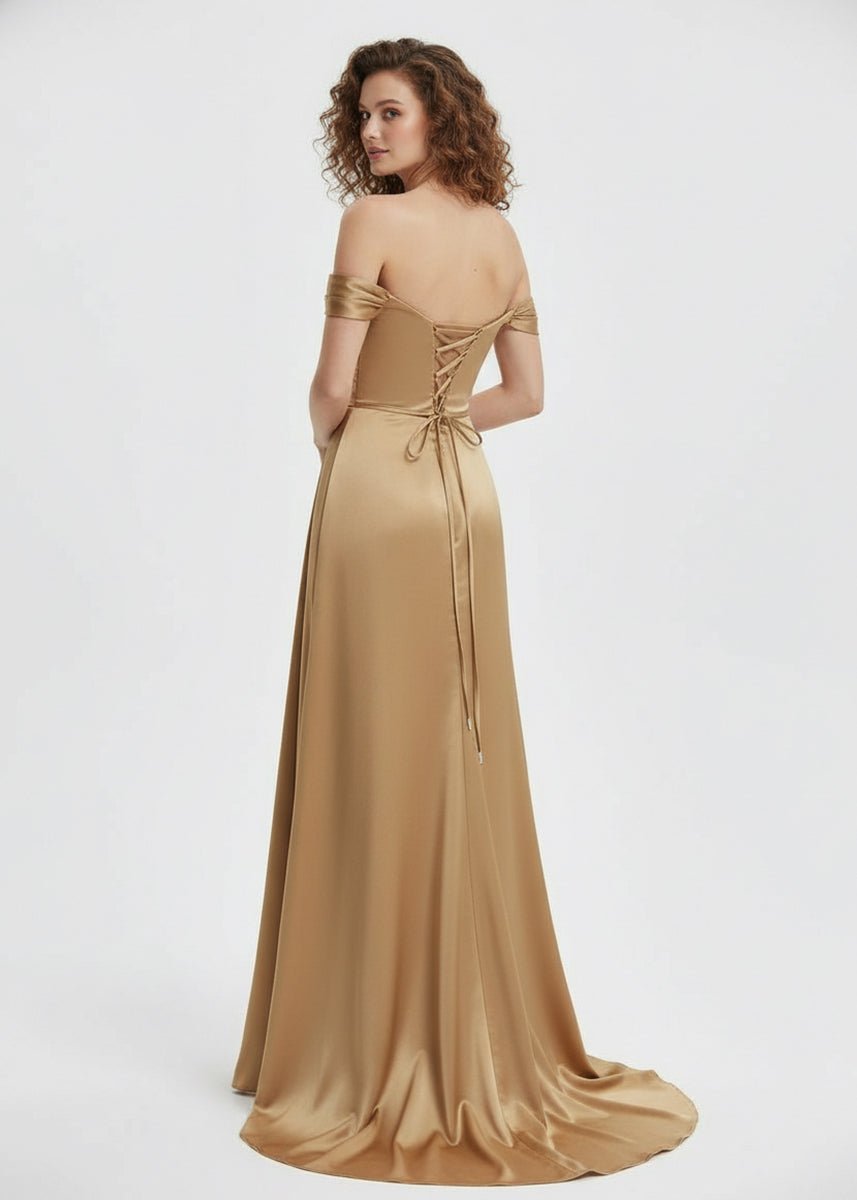 Adelaide | Mermaid Satin Long Prom Dress with Slit