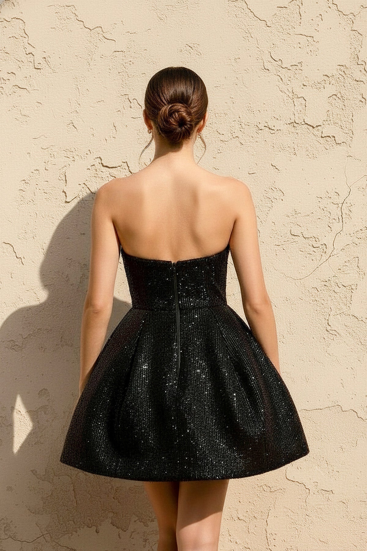 Sequin Mini Dress in Black