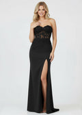 Amaya |Sheath Sweetheart Long Satin Prom Dress with Slit
