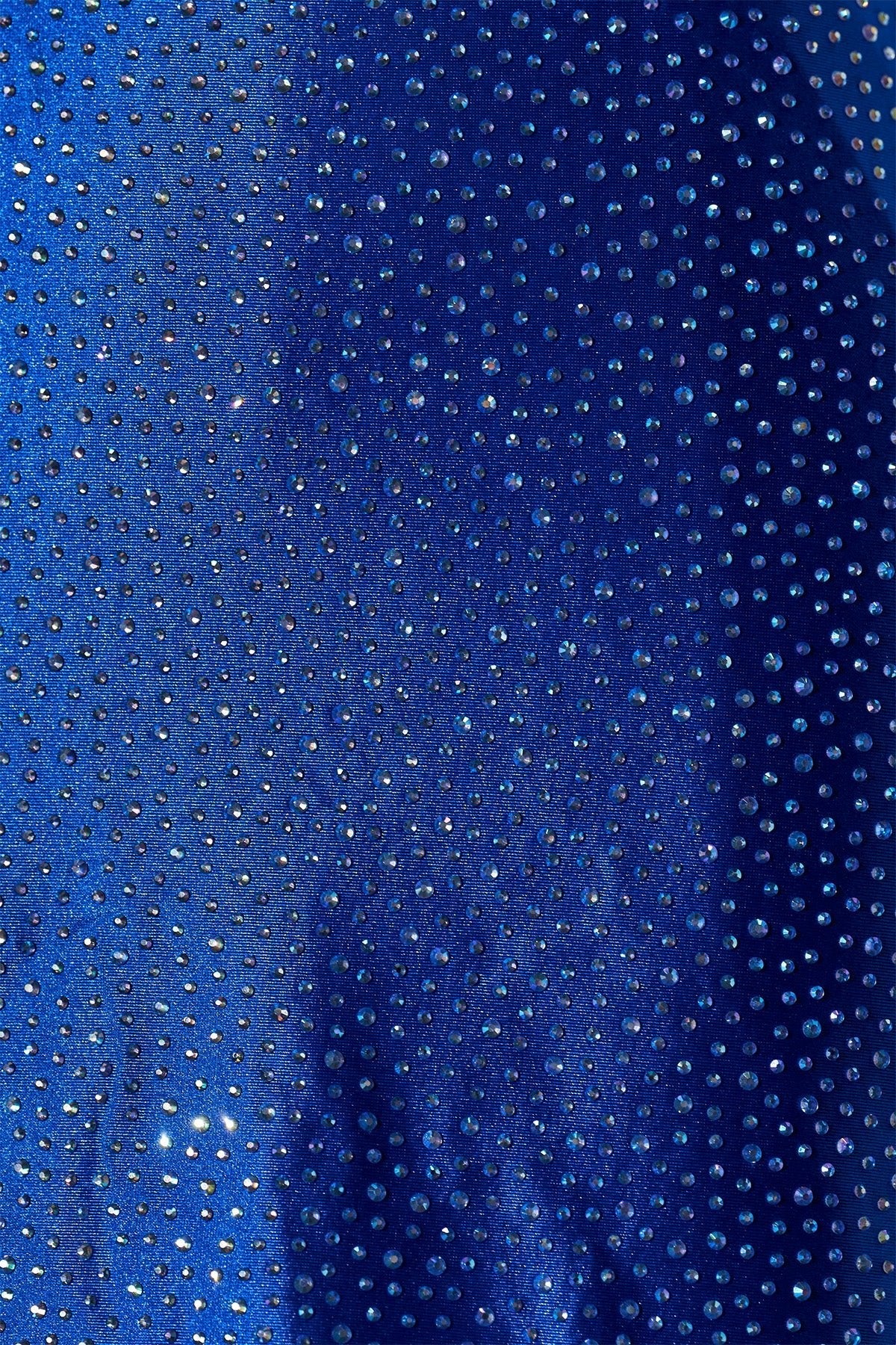 Strapless Beaded Mini Dress With Cutout in Royal Blue