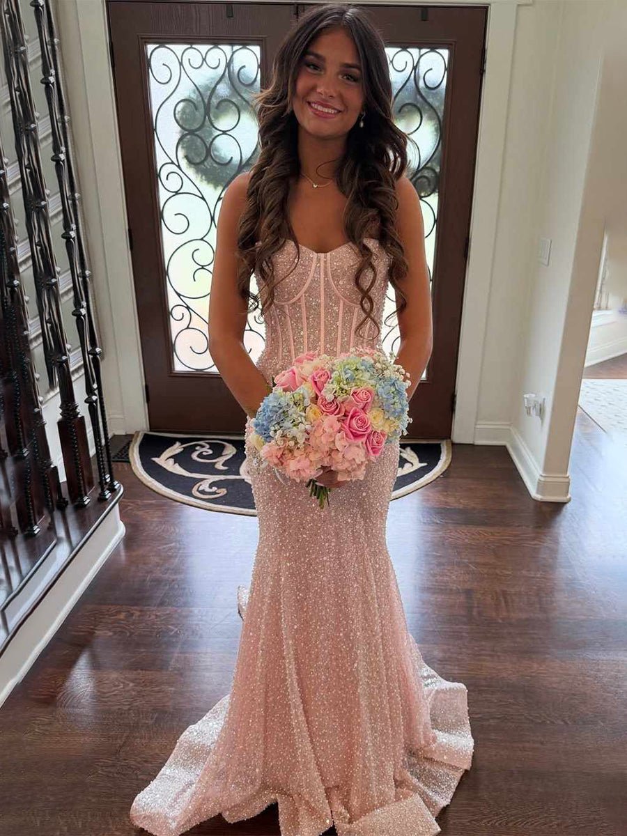 Yoshi | Mermaid Sweetheart Sky Blue Sequins Prom Dresses